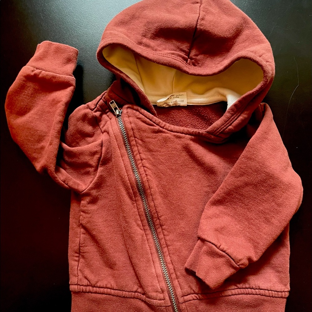 City Mouse Burgundy 6-9M Moto Zip-up Bomber